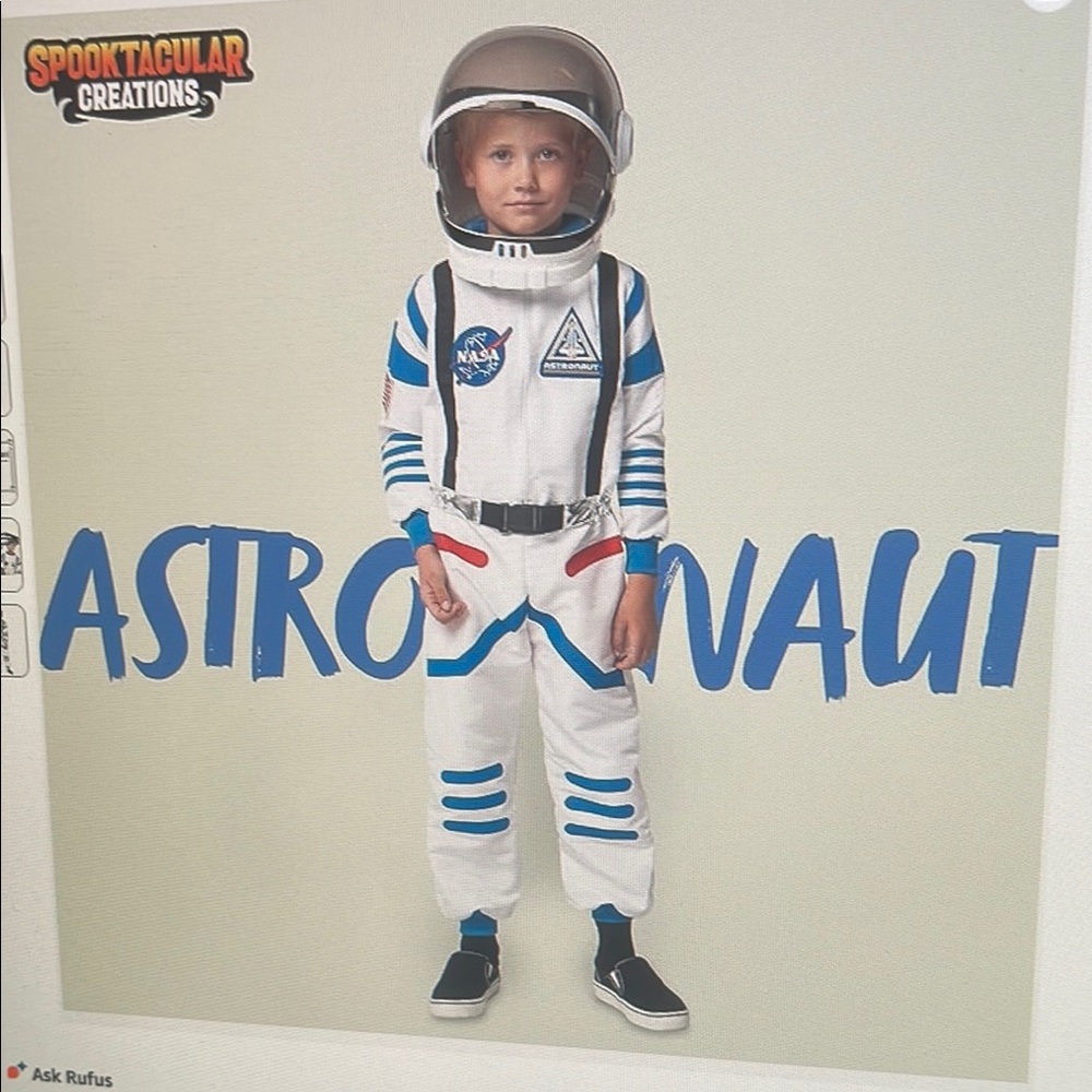 Kids Space Explorer Jumpsuit - White and Blue